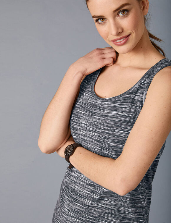 Débardeur chiné en coton biologique(**) (noir chiné) Débardeur chiné en coton biologique(**) (noir chiné)